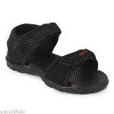 Black synthetic kids sandal with Eva sole and Velcro fastening, ideal for boys. XDOX kids sandal for boys & girls." (102 characters)
